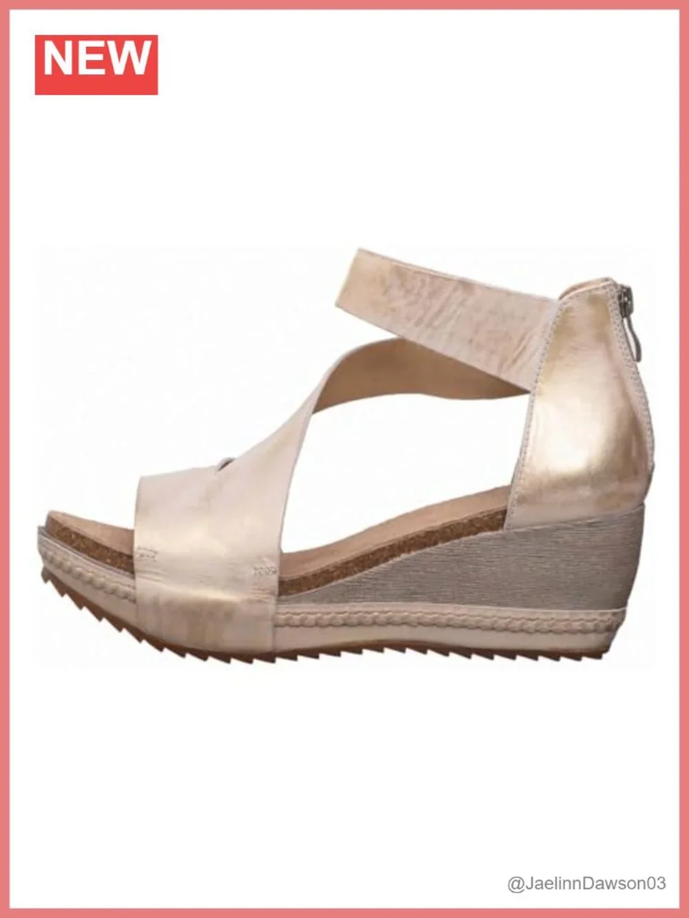 Women's Leather Wedge Sandals Ankle Strap Open Toe 2in Heel Zip